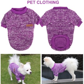 HuaLiSiJi Dog Jumper Fleece Small Dog Jumper Chihuahua, Elasticity Softness Comfort and Warmth, Easy to Put on and Off (2 Pieces Blue + Purple, M)