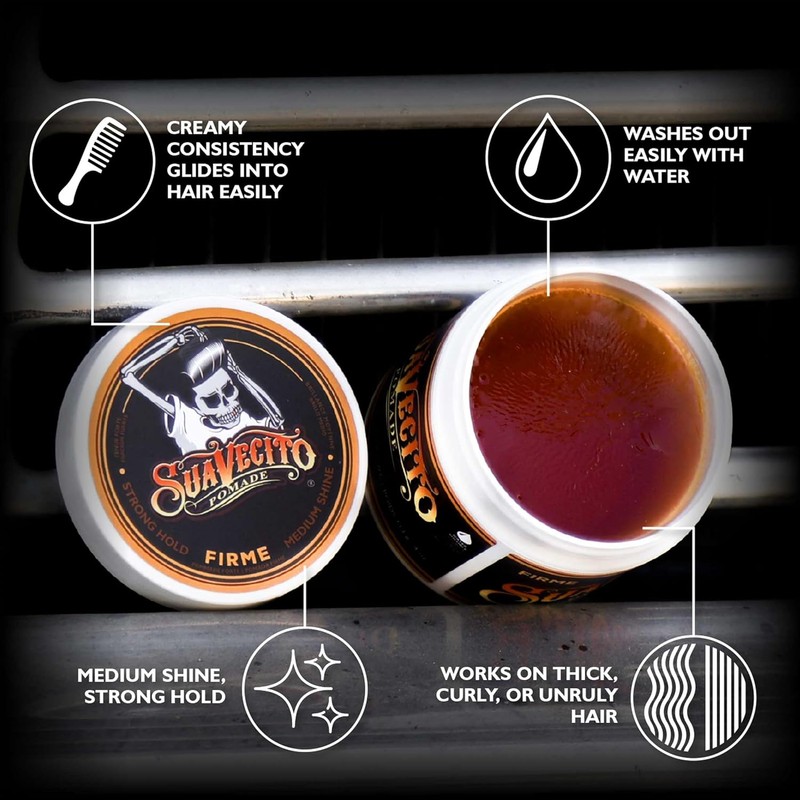 Suavecito Pomade Firme/Strong Hold, 4 oz, 3 Piece