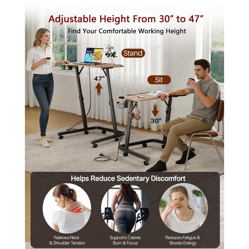 Adjustable Height Standing Desk for Walking Pad, Treadmill Desk with