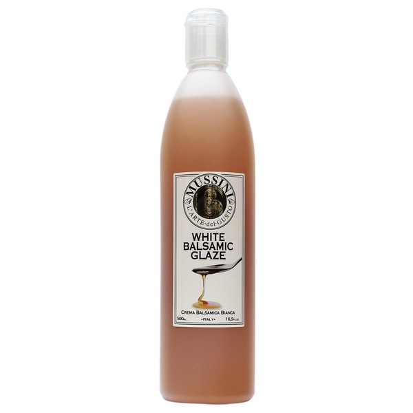 Italian Natural Flavored White Balsamic Glaze from Mussini, 16.9 Ounces