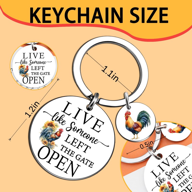 UIWIHHP Chicken Gifts for Women Men Funny Chicken Keychain Gifts