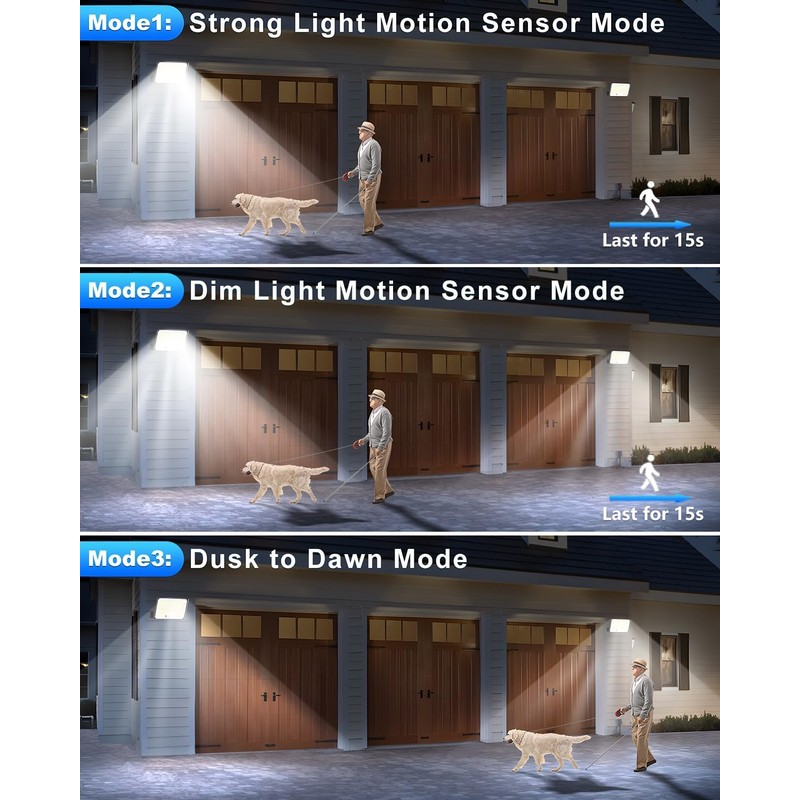 Gusicil Solar Lights for Outside, 172LED 3Modes Split Motion Sensor