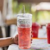 Bandesun All Glass Iced Coffee Cup With Lids and Straws，24