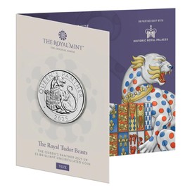 CrawleyCoins 2025 Royal Tudor Beasts 07 Queen’s Panther £5 Brilliant Uncirculated Coin in Mint Sealed Pack