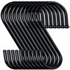 Black Heavy Duty Metal S Shaped Hooks - 10 Pack