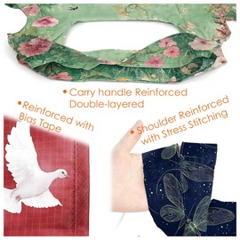 BeeGreen Cat Reusable Grocery Bags 6 Pack, Heavy Duty Totes for Women, Foldable Grocery Bag Large Shopping Totes with Handles for Work, Travel, Gift, Store, Polyester Washable Reusable Tote Bag