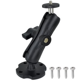 VAUBORTTI Heavy-Duty Camera Wall/Desktop Mount with 1/4"-20 Thread, Aluminum Alloy Arm, Dual Ball Heads, 1-Inch TPU Ball, Free Rotation,Compatible with DSLR, CCTV, RAM B System