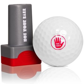 QUBI Golf Ball Stamp, Golf Ball Stamper, Reusable Self-Inking Golf Ball Stamp Marker to Identify Golf Balls, Golf Gifts Golf Accessories for Men and Women Golfers (Don't Touch)