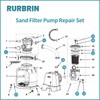 RURBRIN Sand Filter Pump Parts 25013 Repair Set Compatible with