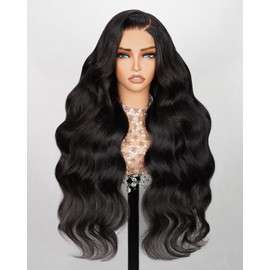 Arabella Real Wear and Go Glueless wigs Human Hair Pre Plucked Pre Cut 250% Denstiy 5x6 HD Lace Closure Body Wave Pre Bleached Knots Lace Front Wig Natural Color(20 inch,5x6 lace body wave)