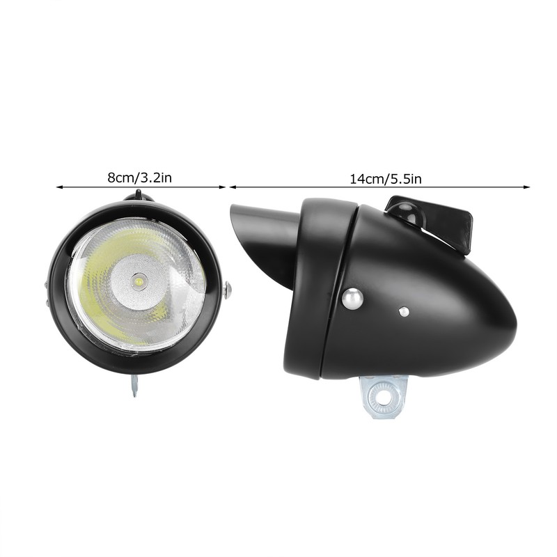 Vintage Bicycle Headlight Retro Bike LED Light Night Riding Safety