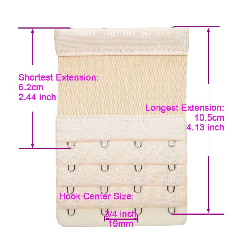 DoHope Women's Elastic 4 Hook Bra Extender, Bra Extension Hooks,