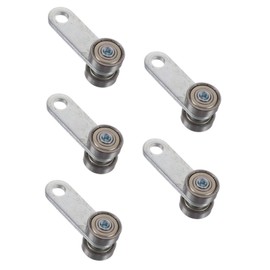 jojofuny 5pcs Solid Steel Trolley Assembly 2 Wheel High-precision Roller Heavy Duty Sliding Door Roller 50kg Load Capacity