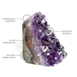 Deep Purple Project Natural Amethyst Stone Real from Uruguay (300 to 500 g), Natural Piece Decorative Stones