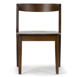 Glamour Home Set of 2 Astor Dark Brown Solid Wood Chair with Curved Back