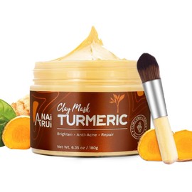 ANAI RUI Mascarilla De Arcilla De Cúrcuma, Mascarilla Facial De Vitamina C Con Cúrcuma Y Arcilla De Caolín, Mascarilla Para Acné, Poros, Piel...      