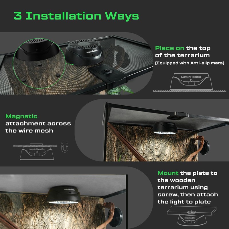 LuminPacific UVB Reptiles Light with Remote, UVA UVB FR Lamp