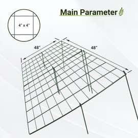 Toriexon Cucumber Trellis for Raised Bed, 48" L x 48" W Garden Trellis for Climbing Plants Outdoor with Support Structures, A Frame Trellis for Climbing Vegetables Peas, Vine, Bean- 2 Pack