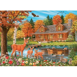 Cobble Hill Family Piece's 350 Puzzle - Cottage Pond (Family) - Sample Poster Included