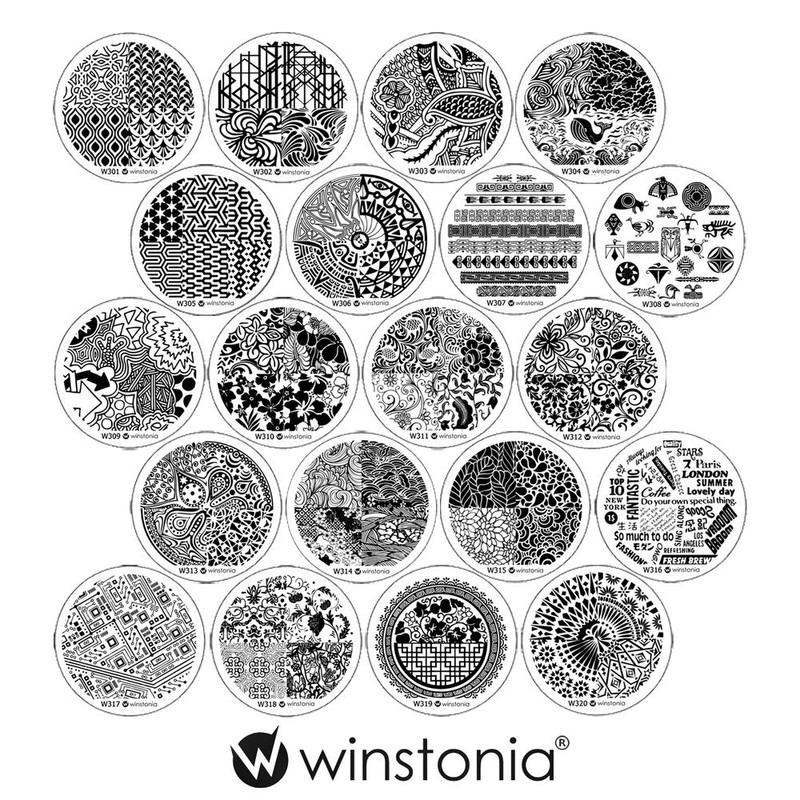 Winstonia Nail Art Stamping Plates 20 Pcs Bundle Set Manicure