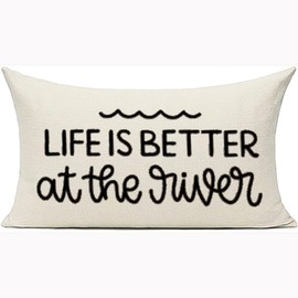 FaceYee Life is Better at The River Pillow Covers 12x20 inch Pillowcases Removable Double Side Color:Life is Better at The River