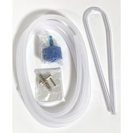 Clip wan Water Matching Kit (Value 4 Piece Set: High Soft Hose 5.9 ft (1.5 m), U-shaped Pipe, Metal One Side Branch, 0.8 inch (2 cm) Round Stone)
