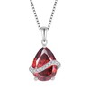 Inpasne Teardrop Garnet Necklace for Women 925 Sterling Silver January