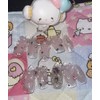 Transparent parts cheek ribbon handmade nail tips - Ballerina /