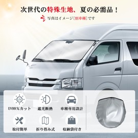 ASZSK Honda N-WGN/NWGN Custom JH3 JH4 Sunshade Front Shade Curtain 2nd Generation N Wagon Sunshade for Car Windshield Shade UV Protection Light Shielding Sleeping in Car Foldable Easy Installation