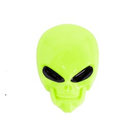 3D Skull Alien Decal for Any Flat Surface - Neon Yellow Car Decals Skull Emblem