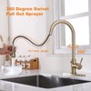 Gold Touchless Kitchen Faucet with Motion Sensor, Pull Down Sprayer