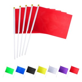 GentleGirl.USA 50 Pack red Flag, Pure Solid red Small Mini Banner Banner Flags Stick, Party Color Decoration Parade Supplies, School, Sports Club, International Festival Celebration