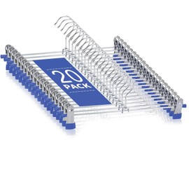 VASA NAMA 20 Unidades Perchas para Pantalones con Clip, Estante para Pantalones, Perchas Ultra Delgadas, Ganchos de 360°, Perchas para Faldas, Pantalones Vaqueros, Pantalones y Percha Mágica（Azul）