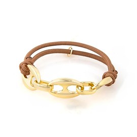 LUXENTER Neneus 18ct Yellow Gold One Size Brass Hair Scrunchie No Gemstone, Brass, No Gemstone