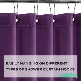 Eazzier Bath Purple Plastic Shower Curtain Or Liner, 72x72 Inch Lightweight Purple Cuctus Plastic Bathroom Shower Showroom Inner Curtain with Rustproof Metal Grommet Holes and Weighted Magnets