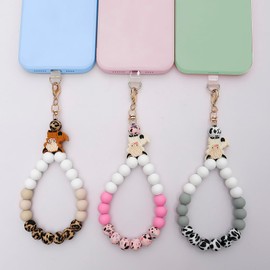 MORSUNBELA Phone Chain Beads Cell Phone Charm Keychains Girls Bracelet Hand Wrist Strap Lanyard Universal Phone Chain