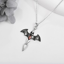 ONEFINITY Bat Cross/Celtic Cross/Rose Cross Chains Christmas Jewellery Gifts for Men and Women, Sterling Silver, No Gemstone