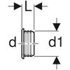 Geberit Geberit 152.495.00.1 Sleeve Low Viscosity: D32 mm D1 =
