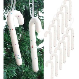 Herzwild 12 x Christmas Tree Decorations Candy Canes for Hanging Christmas Decoration Pendant (White-10 cm)