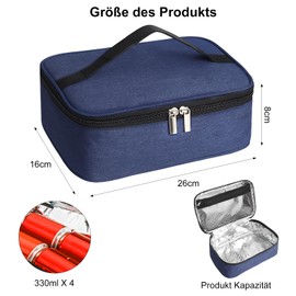 APOMOONS Cool Bag Small 3.2 L Mini Lunch Bag Foldable On the Go Insulated Bag Lunch Bag Lightweight Picnic Bag Waterproof Thermal Bag Women and Men for Picnic Car School Work Blue