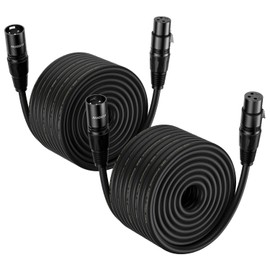 NUOSIYA XLR Cable 100 Ft 2 Packs,Microphone Cables,Premium Balanced Microphone Mic Speaker Cable with 3-Pin XLR Male to Female DMX Cable,Black