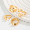 HUASAI Gold Rings Stackable Chunky Statement Jewelry Knuckle Finger Adjustable