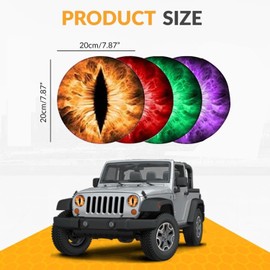 SAHENITEANA 4 Pcs Beast Eyes Headlight Decals for Jeep, Red Beast Eyes Headlight Stickers Pair Cool Round 3D Funny Car Headlight Decorations for Jeep Truck Body Window Bumper (Blue)