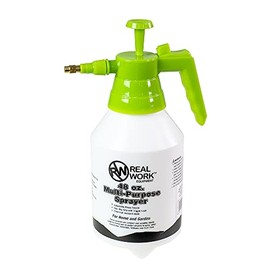 REALWORK 1-Gallon Handheld Tank Sprayer with Easy-Carry Shoulder Strap for Lawn, Garden, Yard, in Translucent White