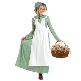 Morph Colonial Costume Women Pioneer Dress Prairie Costume Colonial Dress for Women Historical Attire, X-Large