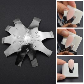 Almond French Trimmer Easy Smile Line Nail Art Manicure Edge Cutter Acrylic Tool with 9 Sizes, HJ-NAT197-FS09