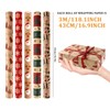 Qukou 43cm x 15m Christmas Wrapping Paper Xmas Gift Wrapping