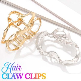 Reaky Metal Claw Clips Gold Hair Claws Medium Hair Clip Hair Accessories for Women