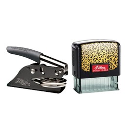 Hubco Premium Black Notary Seal Embosser and Cheetah Faceplate S-854 Self Inking Notary Stamp - Maryland