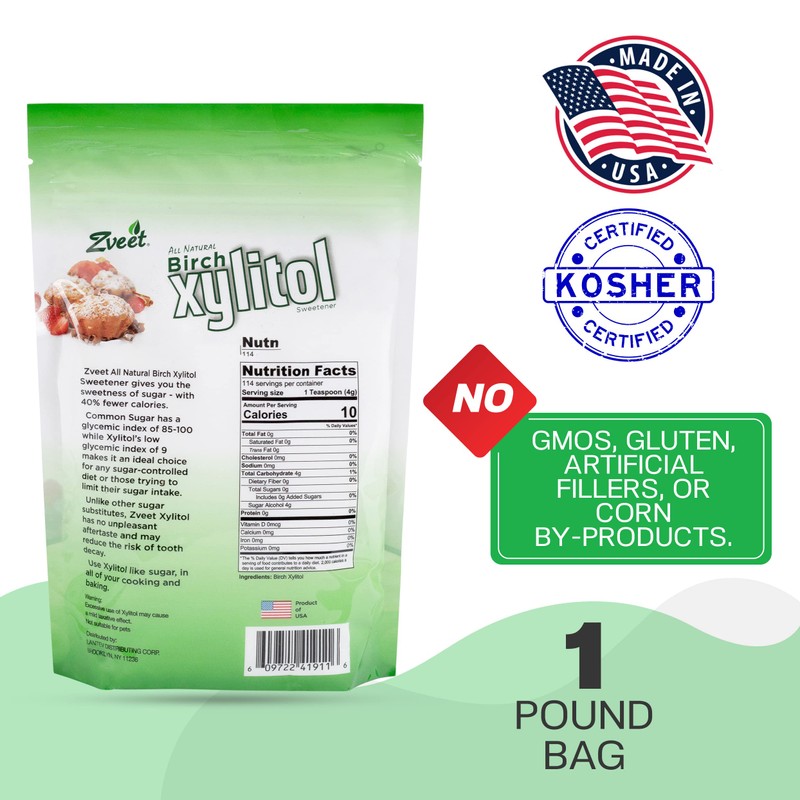 Zveet Birch Xylitol Sweetener | Keto Friendly, Non GMO Low